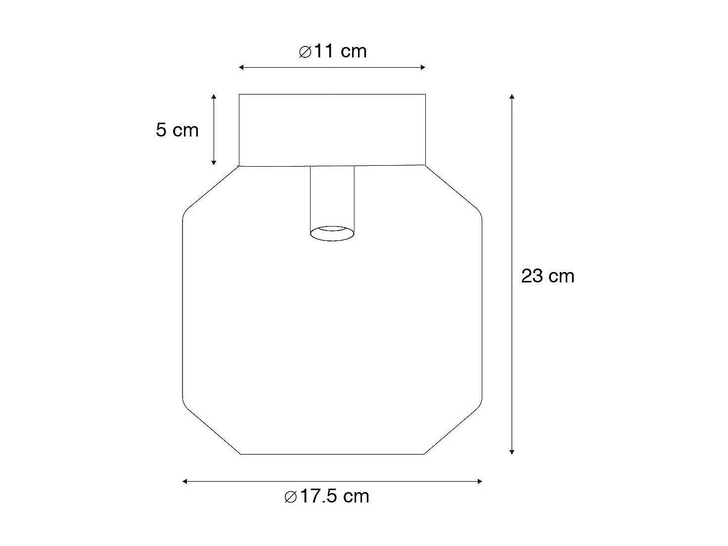 Plafonnier moderne noir avec verre fumé - Stiklo