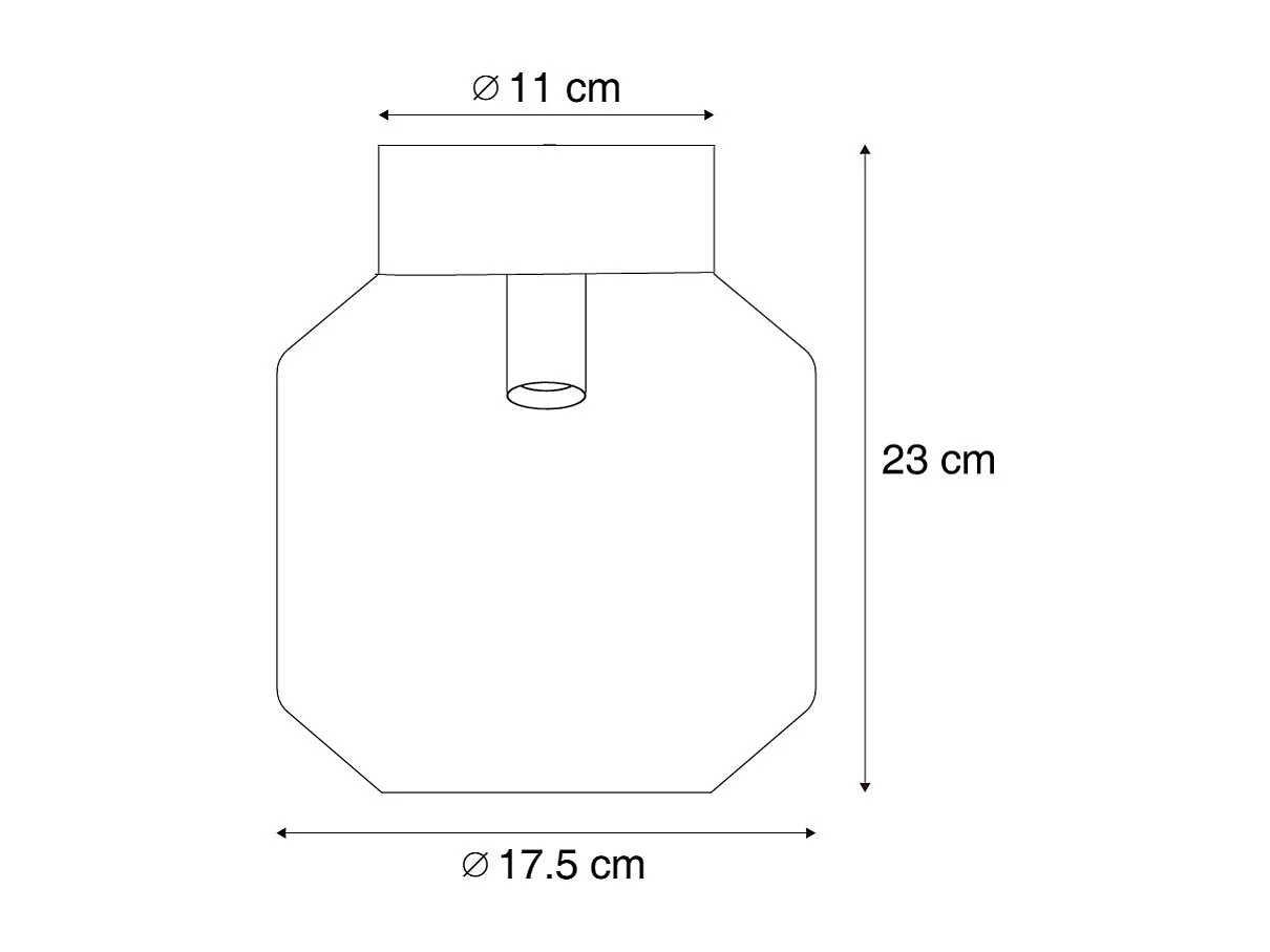 Plafonnier moderne noir avec verre fumé - Stiklo