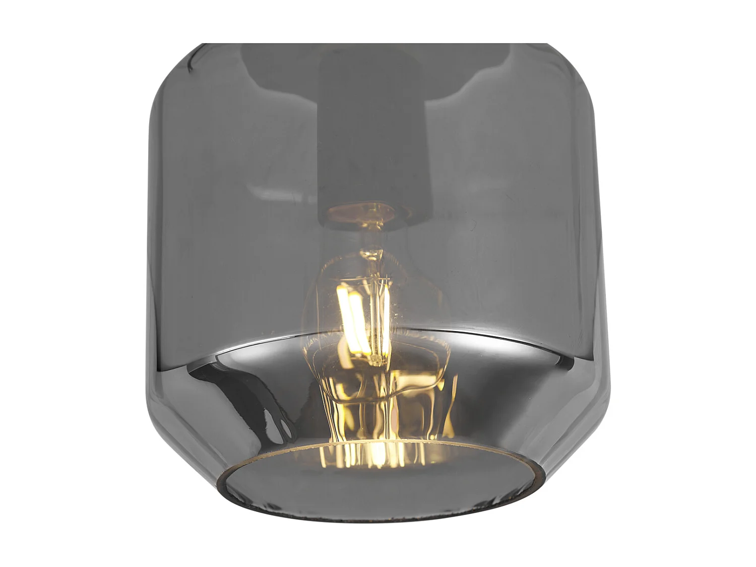 Plafonnier moderne noir avec verre fumé - Stiklo