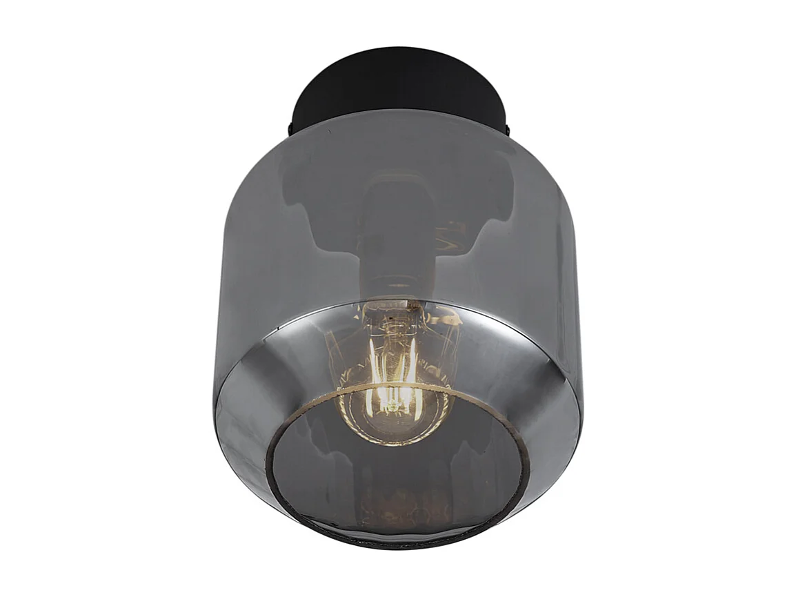 Plafonnier moderne noir avec verre fumé - Stiklo