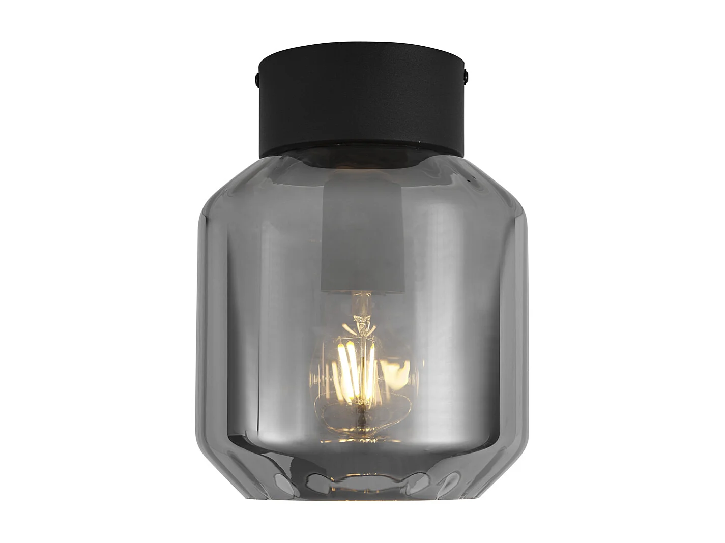 Plafonnier moderne noir avec verre fumé - Stiklo