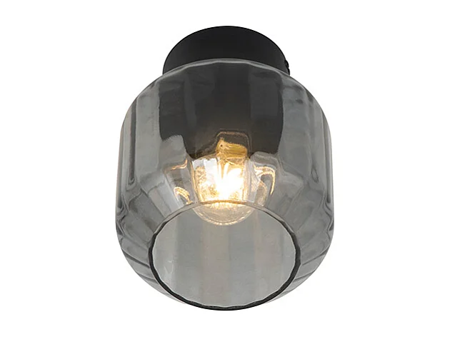 Plafonnier moderne noir avec verre fumé - Stiklo