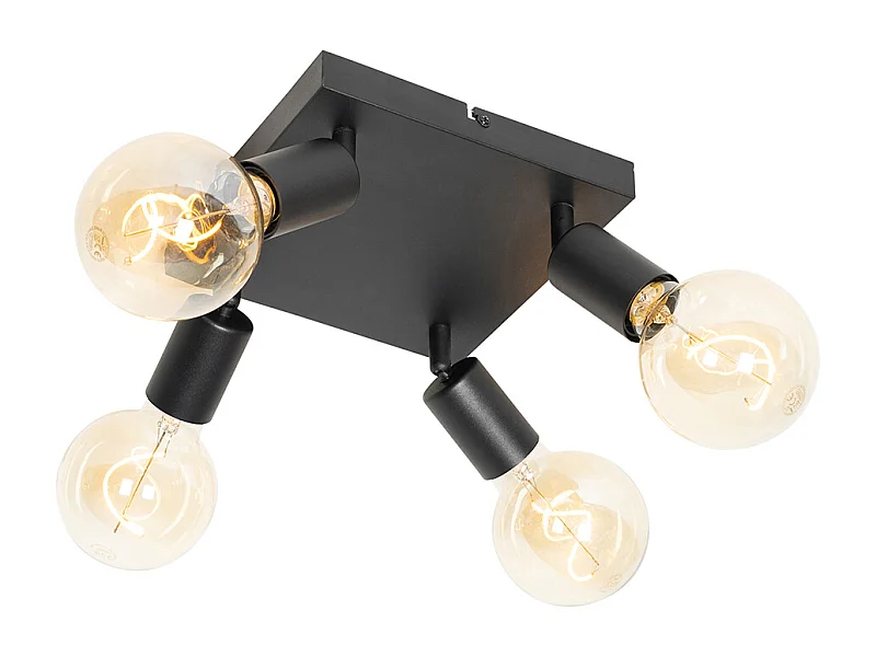 Spot moderne carré noir 4 lumières - Facil