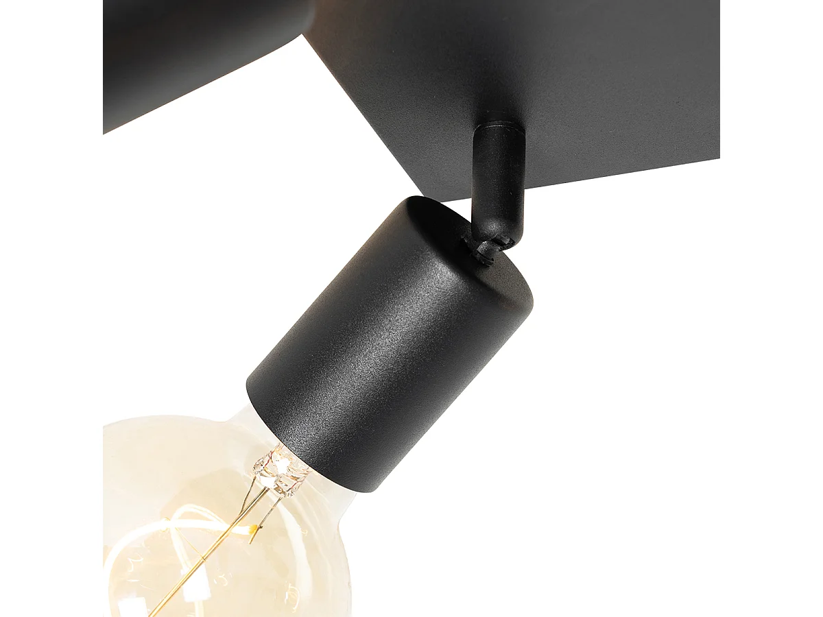 Spot moderne carré noir 4 lumières - Facil