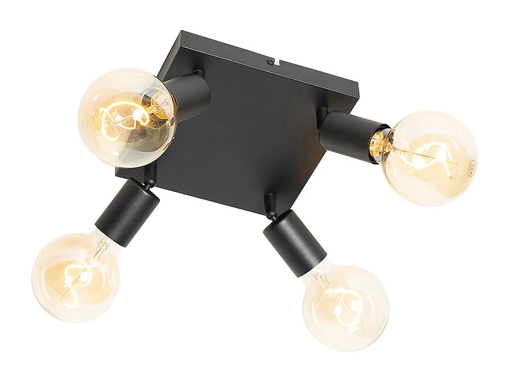 Spot moderne carré noir 4 lumières - Facil