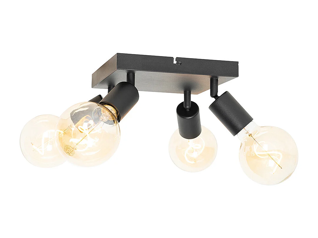 Spot moderne carré noir 4 lumières - Facil