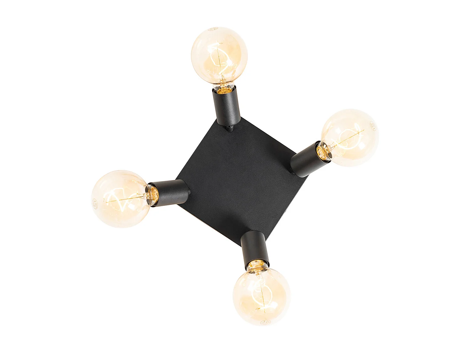 Spot encastré moderne noir carré 4 lumières - Facil