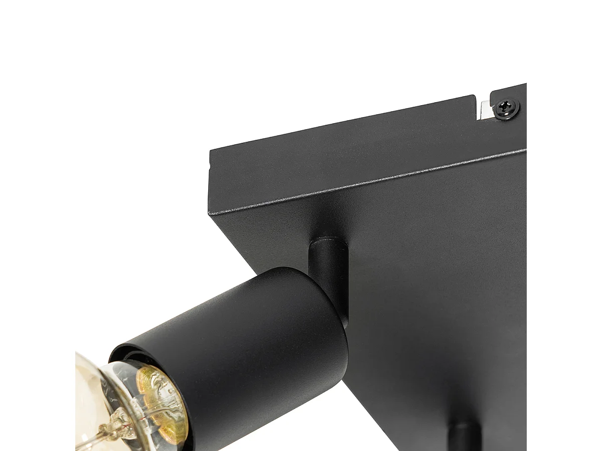 Spot encastré moderne noir carré 4 lumières - Facil