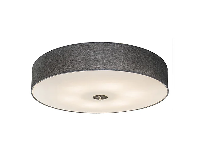 Plafonnier Country gris 70 cm - Drum Jute