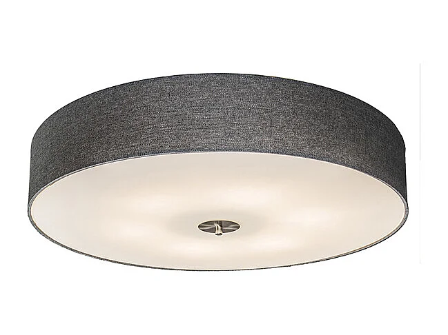 Plafonnier rustique gris 70 cm - Drum Jute