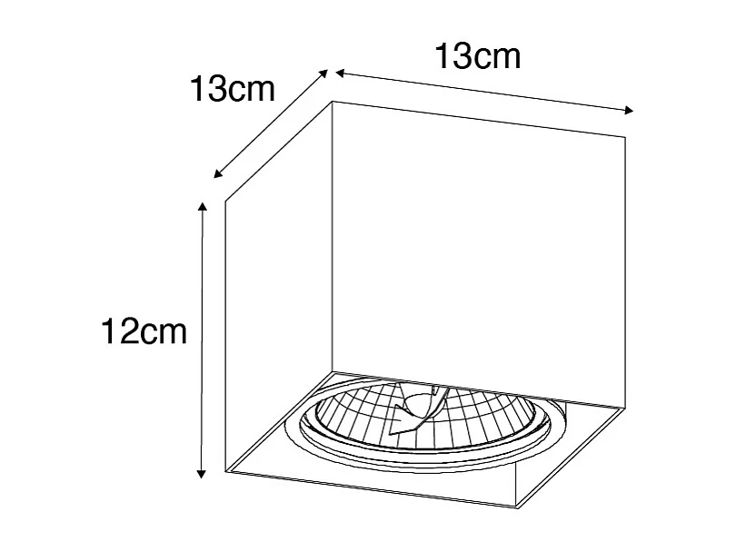 Spot en saillie design blanc carré GU10 111mm - Box