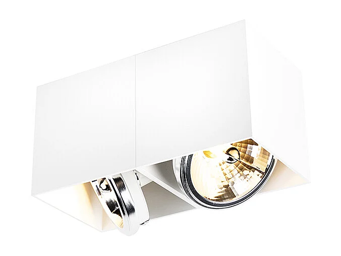 Spot design blanc rectangulaire 2 lumières - Box