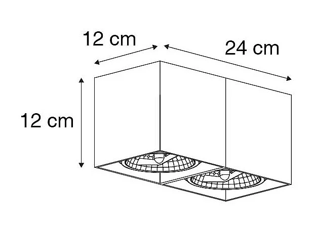 Spot design blanc rectangulaire 2 lumières - Box