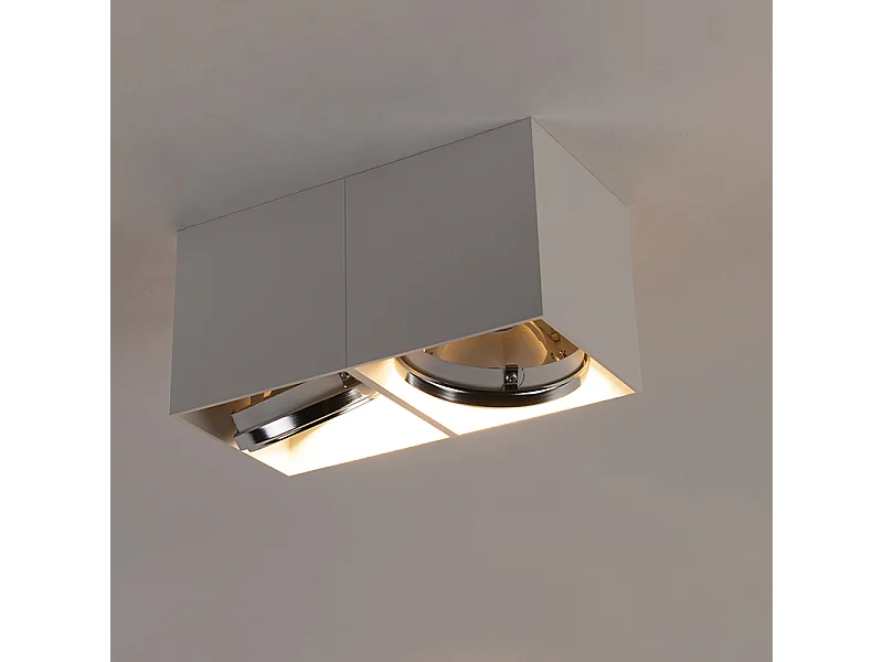 Spot design blanc rectangulaire 2 lumières - Box