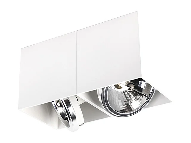 Spot design blanc rectangulaire 2 lumières - Box