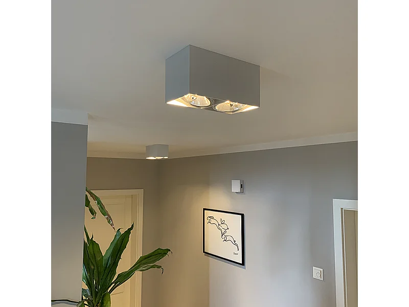 Spot design blanc rectangulaire 2 lumières - Box