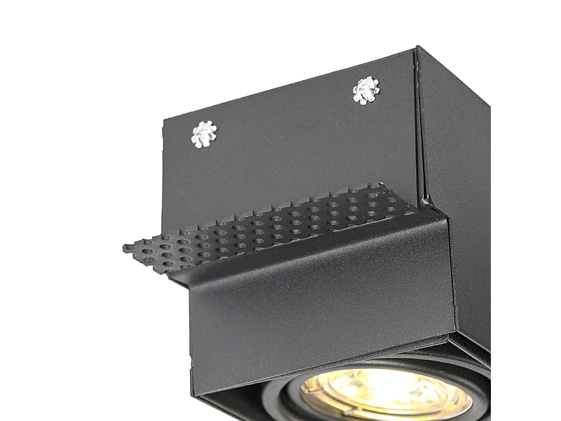 Spot encastré noir GU10 orientable et inclinable sans bordure - Oneon