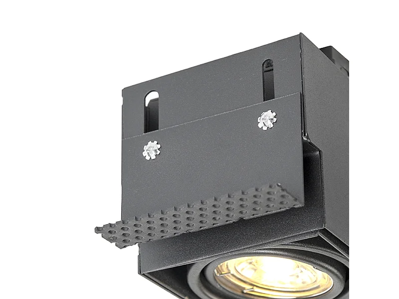 Spot encastré noir GU10 orientable et inclinable sans bordure - Oneon