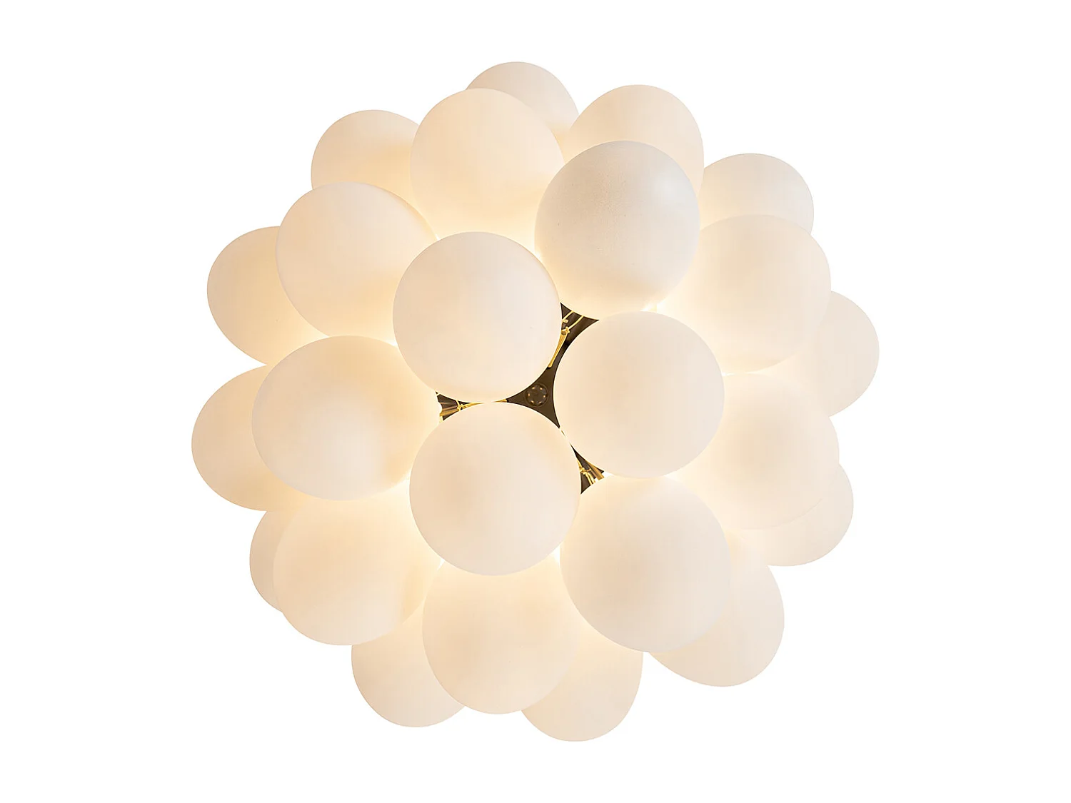 Plafonnier art déco noir avec verre opale 6 lumières - Uvas