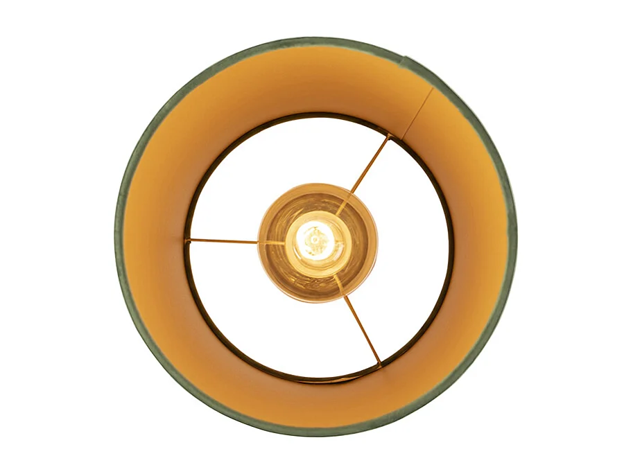 Plafonnier avec abat-jour en velours vert avec or 25 cm - Combi noir