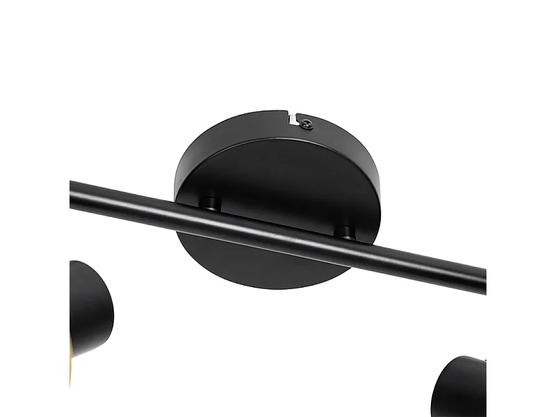 Spot encastré industriel noir avec or 2 lumières - Kayden