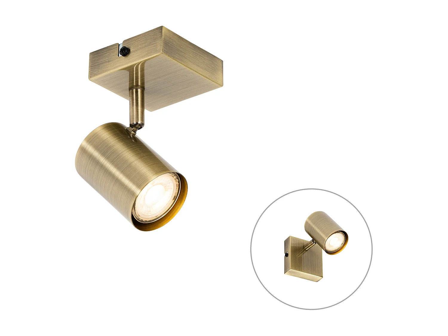 Spot encastré moderne bronze orientable carré - Jeana