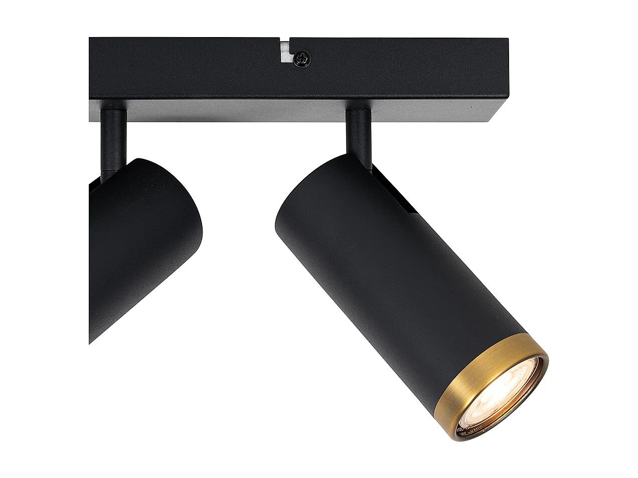 Spot de plafond moderne noir avec bronze 4 lumières orientable - Renna