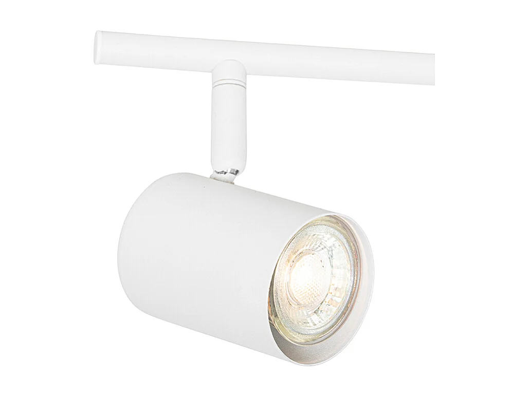 Plafonnier moderne blanc 5 lumières orientable carré - Jeana