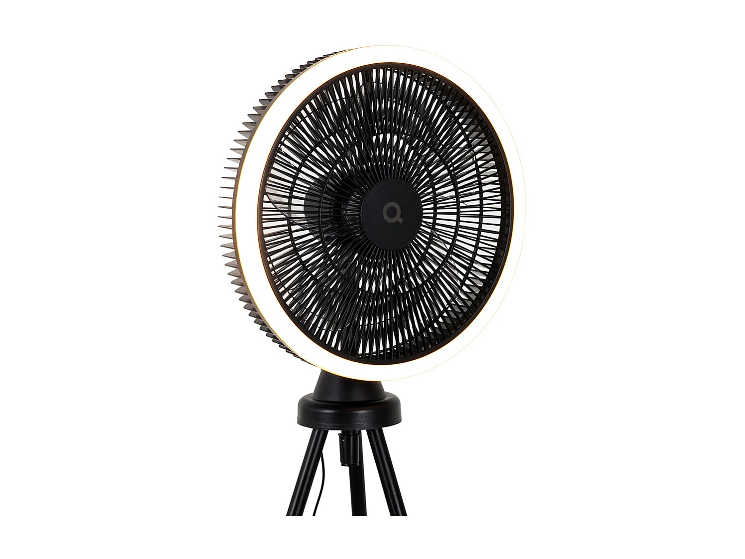 Trépied de ventilateur de sol noir avec LED dimmable en 3 étapes - Meric