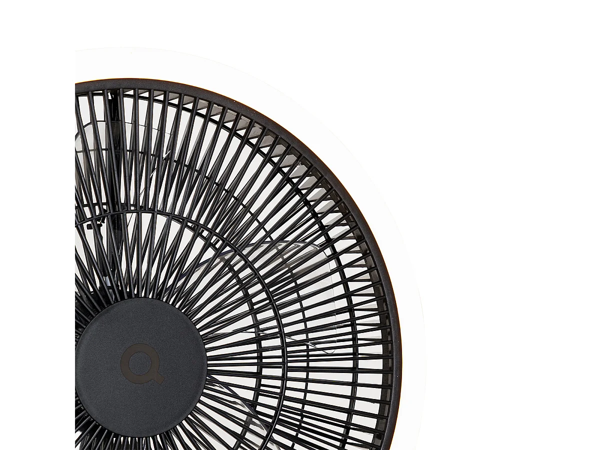 Trépied de ventilateur de sol noir avec LED dimmable en 3 étapes - Meric