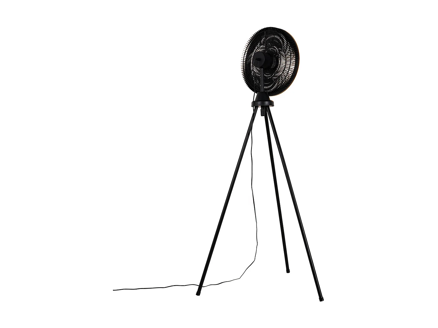 Trépied de ventilateur de sol noir avec LED dimmable en 3 étapes - Meric