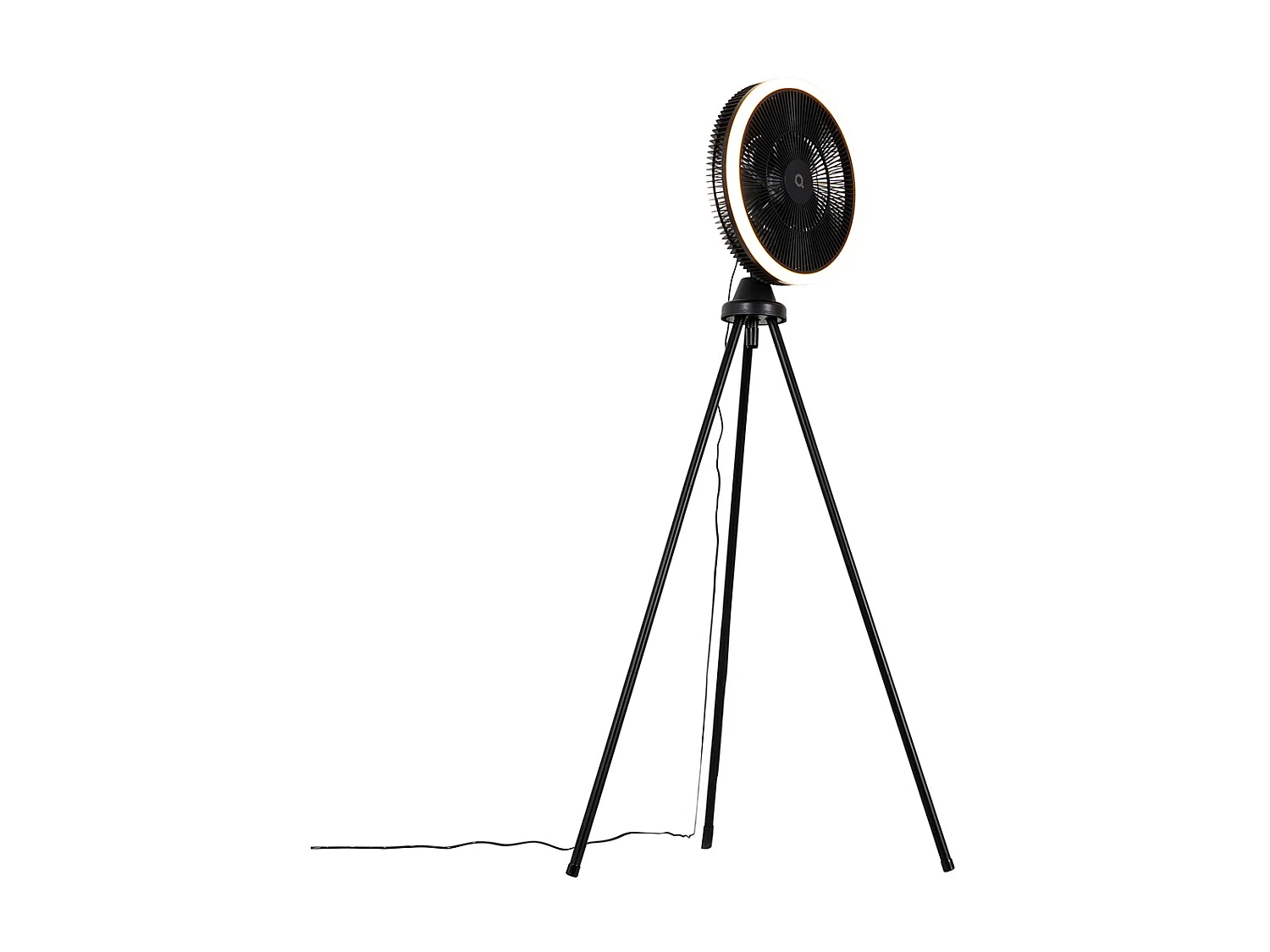 Trépied de ventilateur de sol noir avec LED dimmable en 3 étapes - Meric