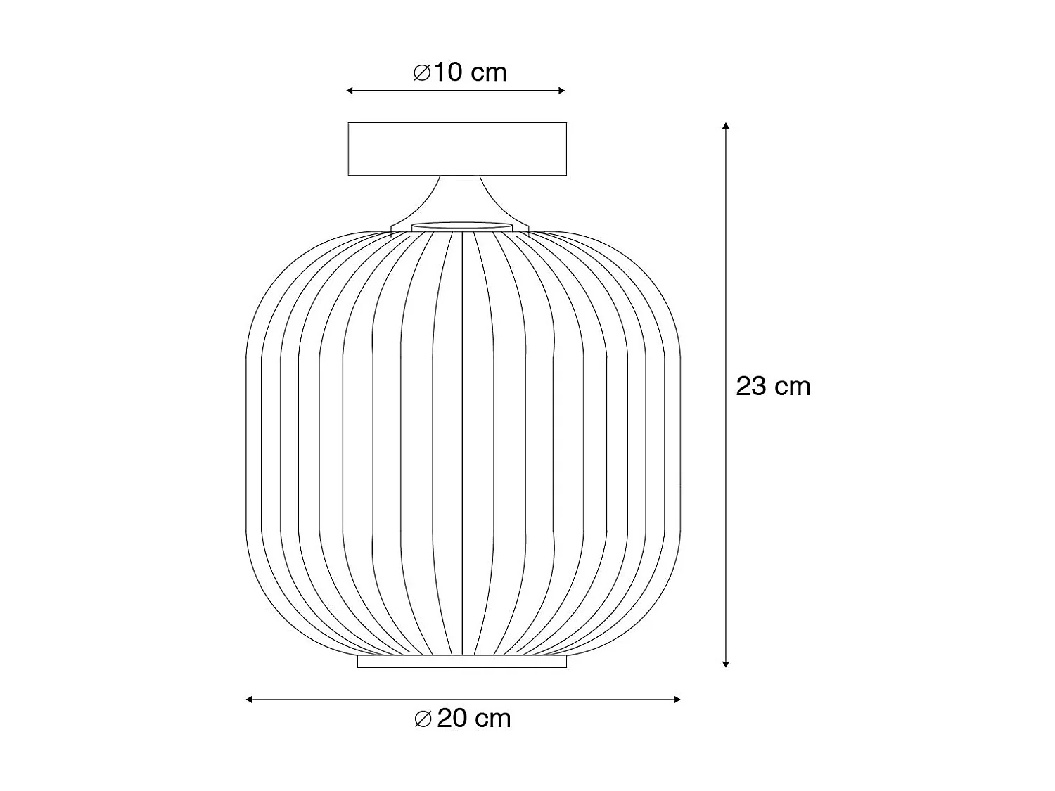 Plafonnier Art Déco noir avec verre fumé - Karel