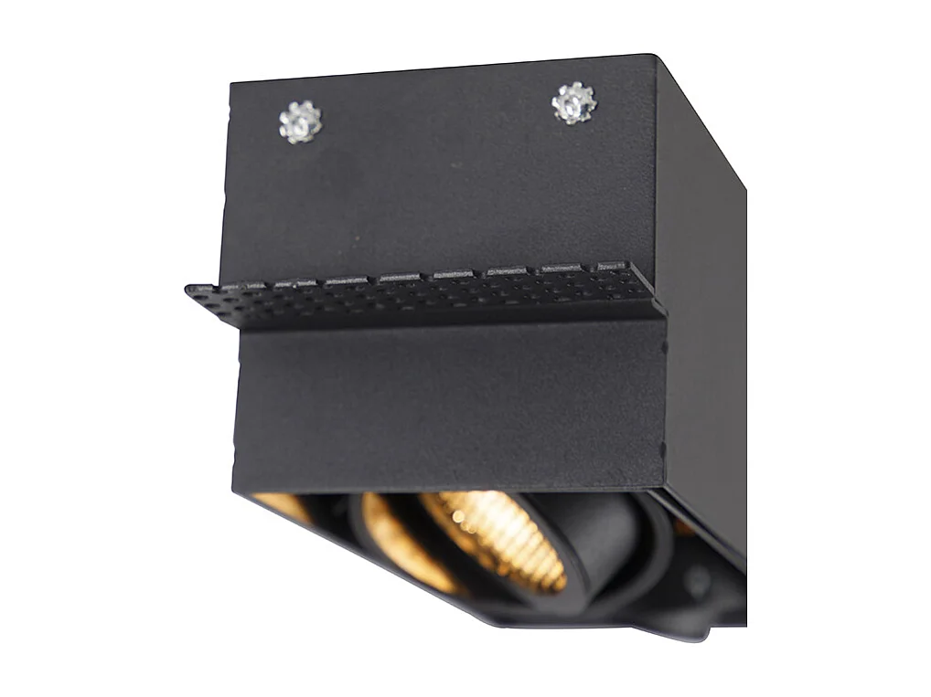 Spot encastré noir orientable et inclinable sans bordure 2 spots - Oneon Honey