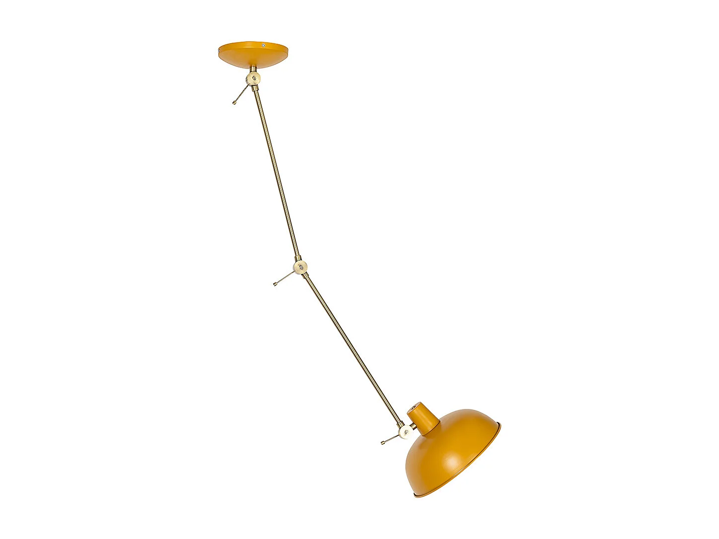 Plafonnier rétro jaune et bronze - Milou