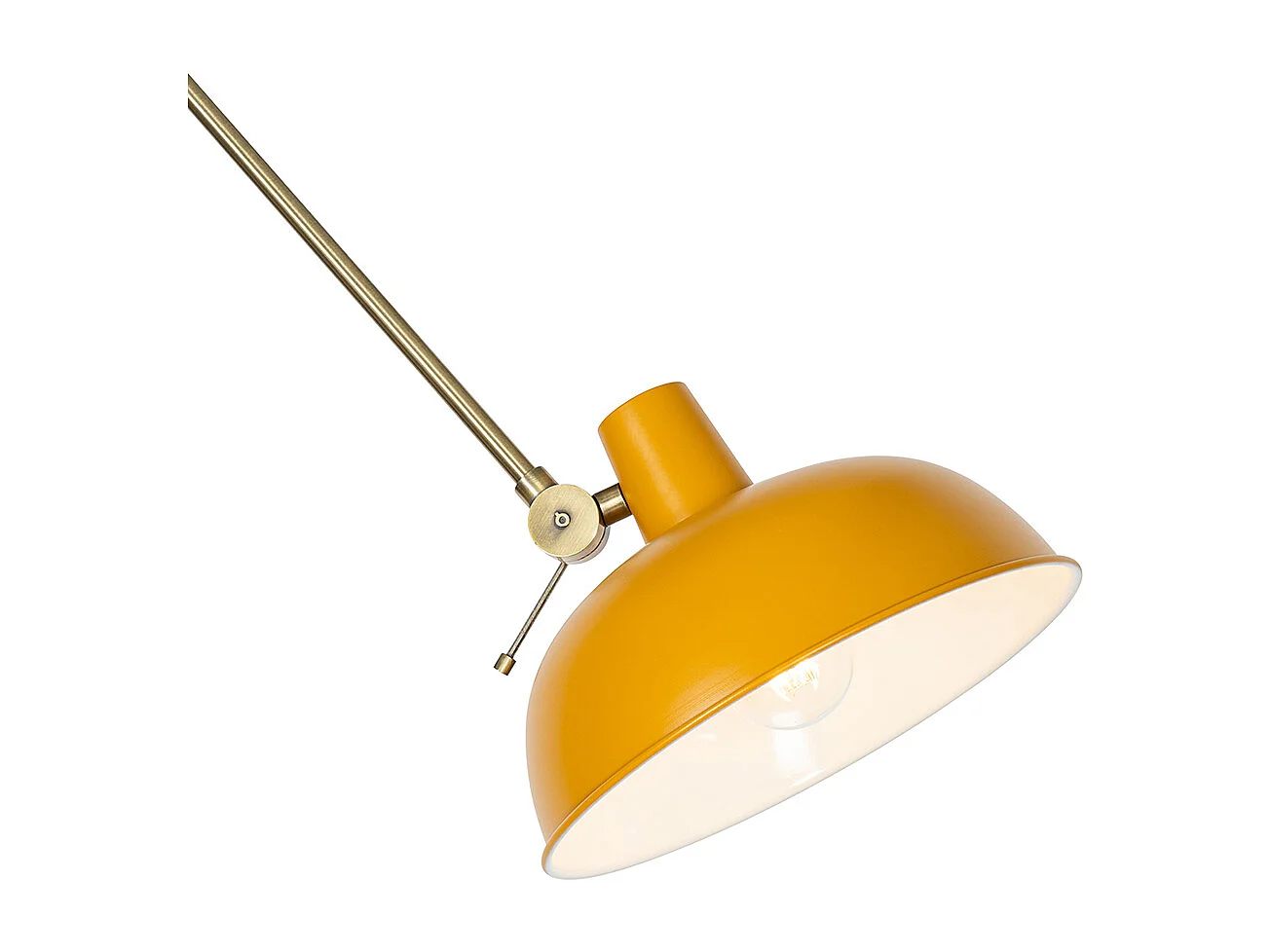 Plafonnier rétro jaune avec bronze - Milou