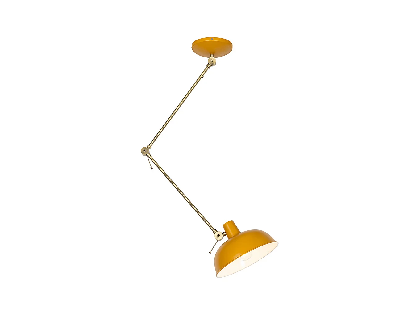 Plafonnier rétro jaune et bronze - Milou