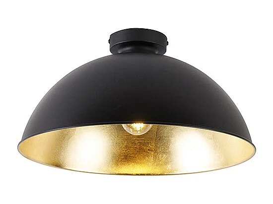 Plafonnier noir avec or 42 cm orientable - Magnax