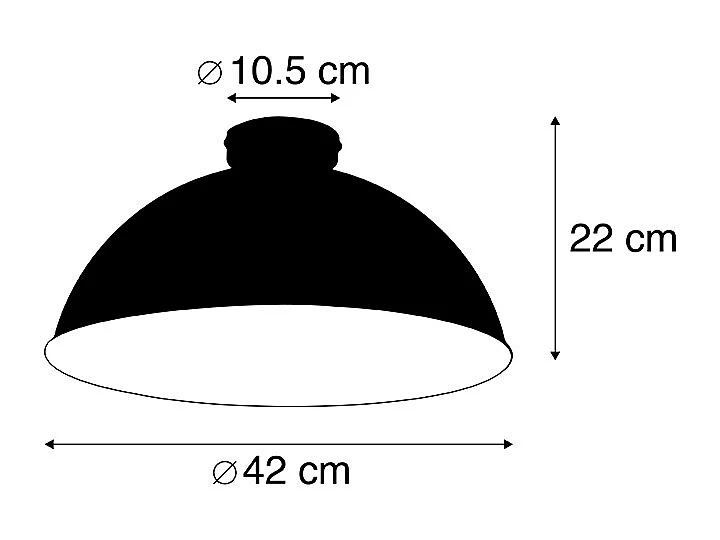 Plafonnier noir avec or 42 cm orientable - Magnax