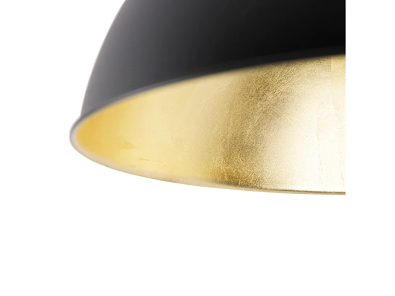 Plafonnier noir avec or 42 cm réglable - Magnax