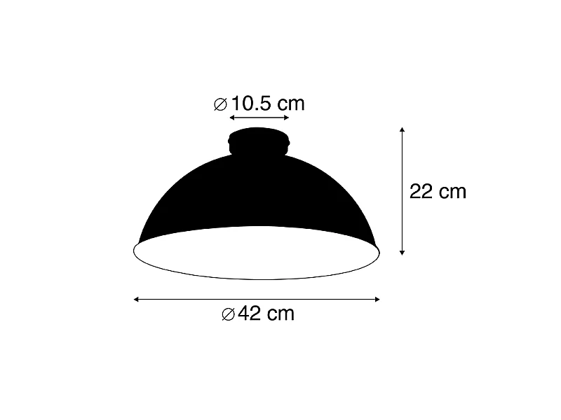 Plafonnier noir avec or 42 cm réglable - Magnax