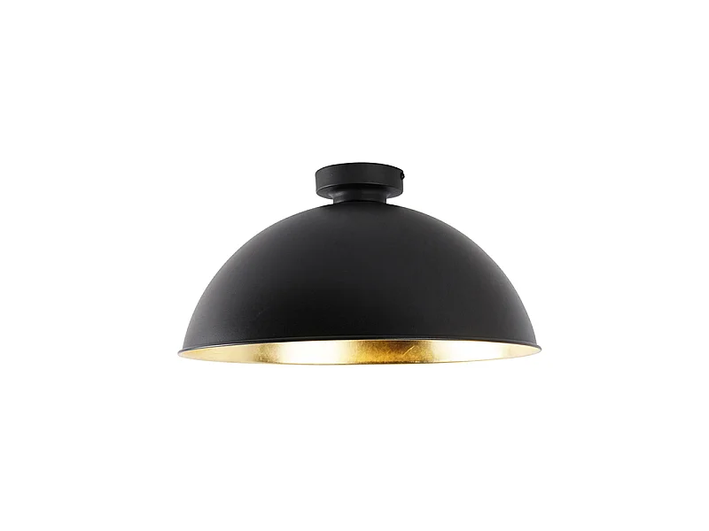 Plafonnier noir avec or 42 cm réglable - Magnax