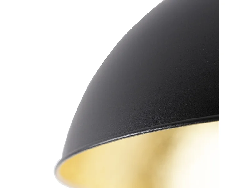 Plafonnier noir avec or 42 cm réglable - Magnax