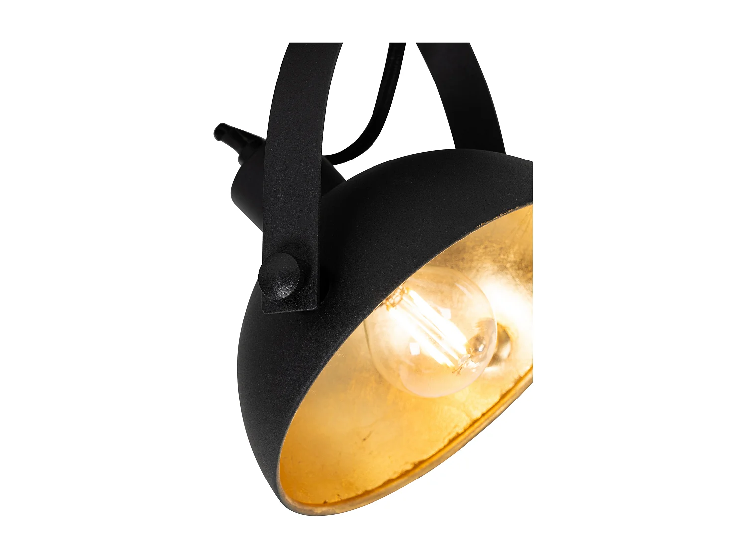 Plafonnier industriel noir avec or 2 lumières orientables - Magnax