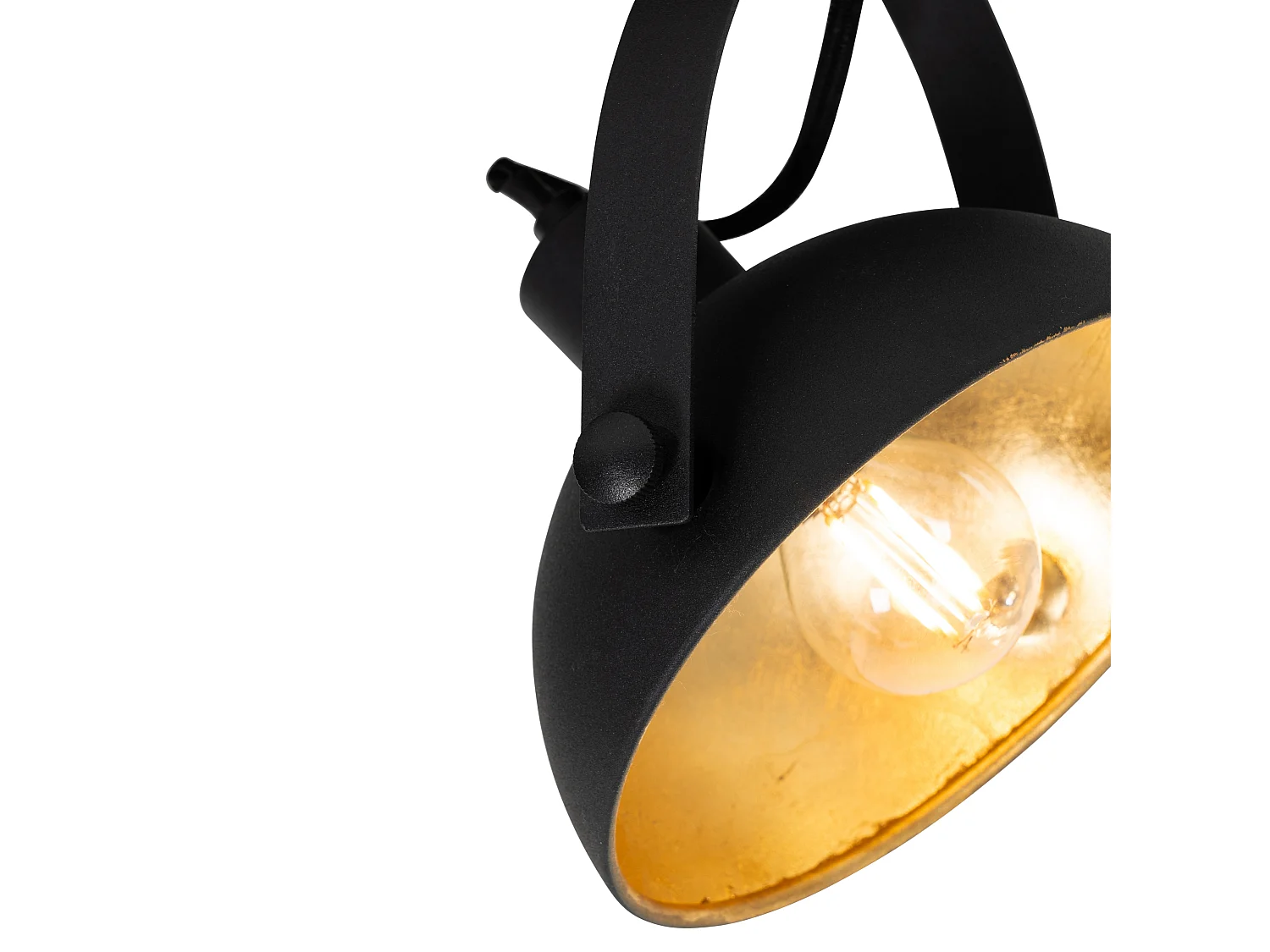 Plafonnier industriel noir avec or 2 lumières orientables - Magnax