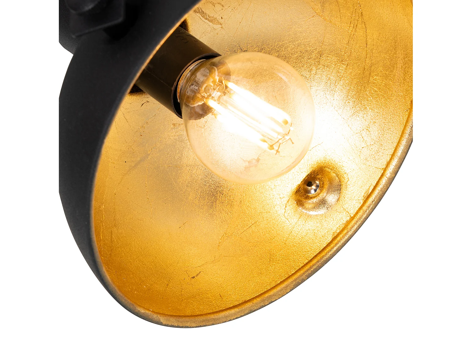 Plafonnier industriel noir avec or 2 lumières orientables - Magnax