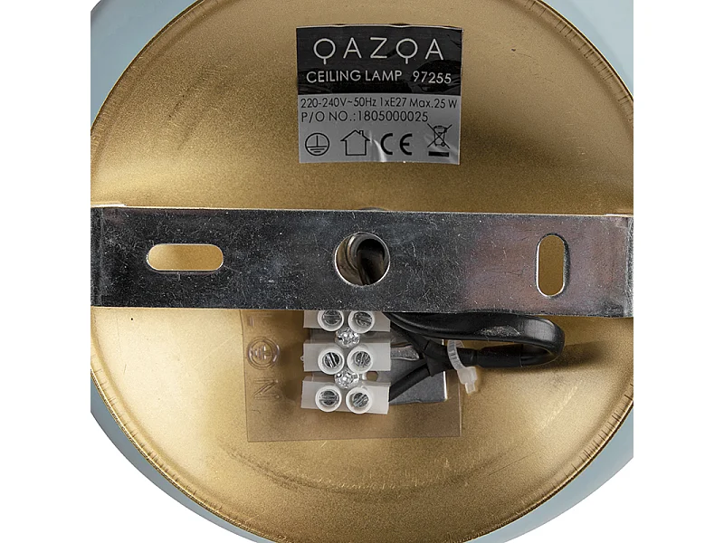 Plafonnier Art Déco en laiton avec verre bleu - Pallon