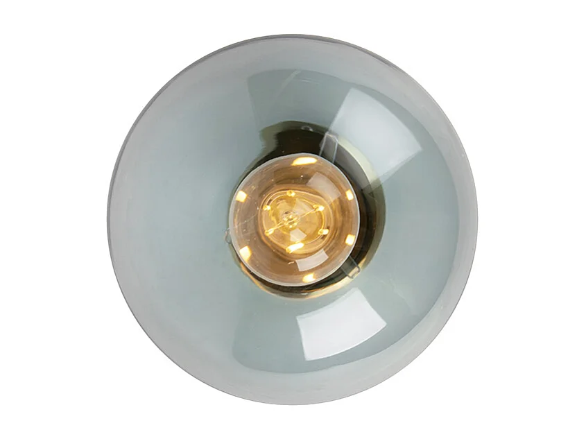 Plafonnier Art Déco en laiton avec verre bleu - Pallon