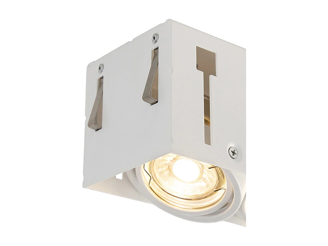 Spot encastré blanc orientable et inclinable sans bordure 3 lumières - Oneon