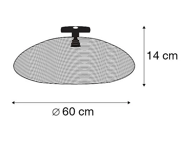 Plafonnier oriental doré 60 cm - Glan